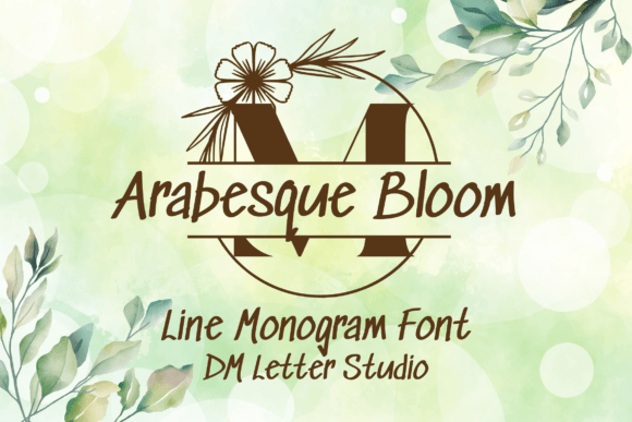 Arabesque Bloom Split Monogram Font for Handmade Brands