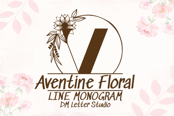 Aventine Floral Line Monogram: The Perfect Display Font for Elegant Brands